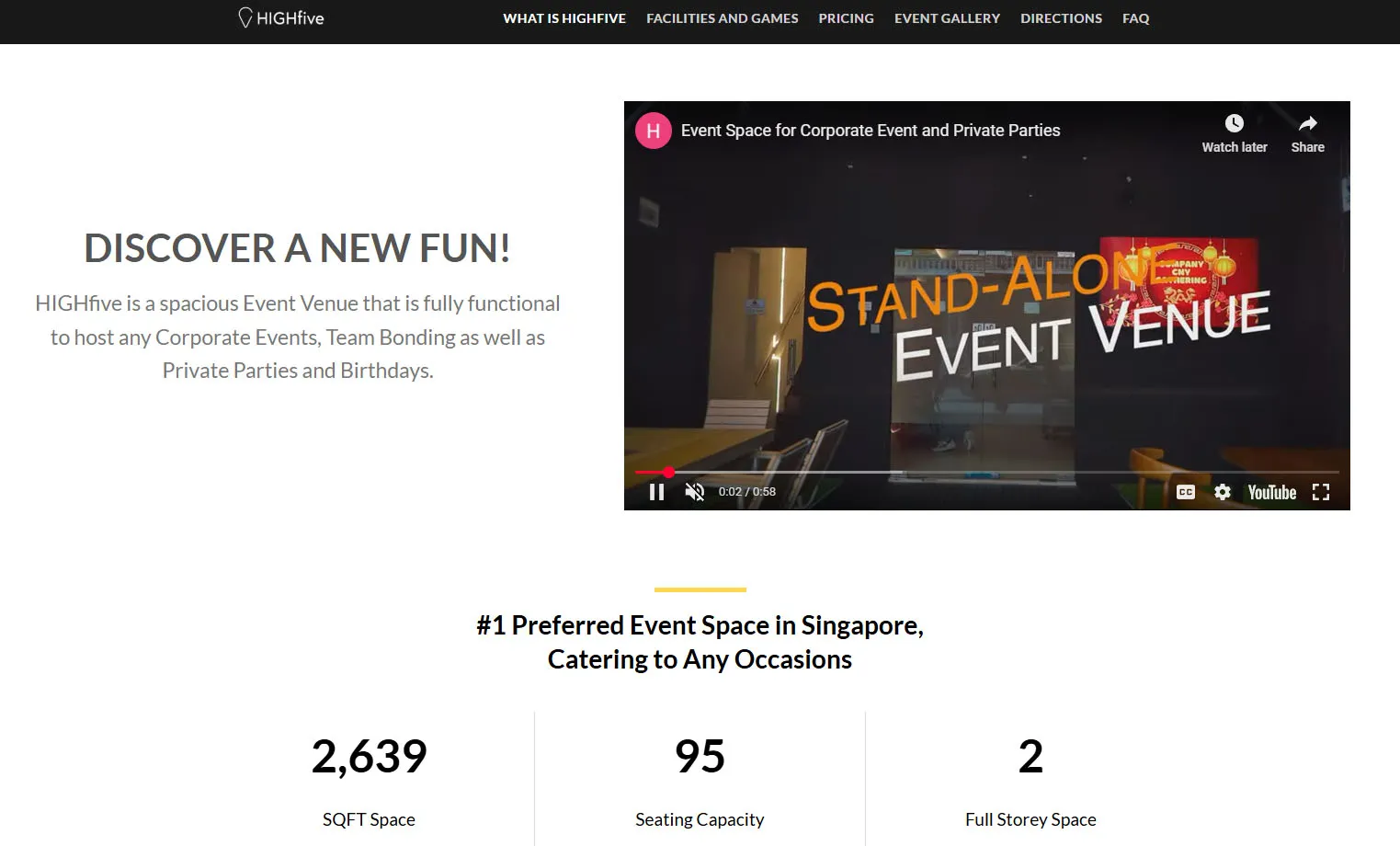 HIGHfive – Event Space In Singapore